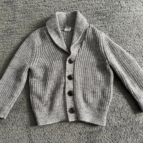 Baby Gap Toddler Boy Grey Chunky Knit Cardigan Sweater 12-18 months